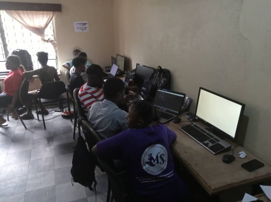 Students taking the National Diploma programme in Computer Maintenance